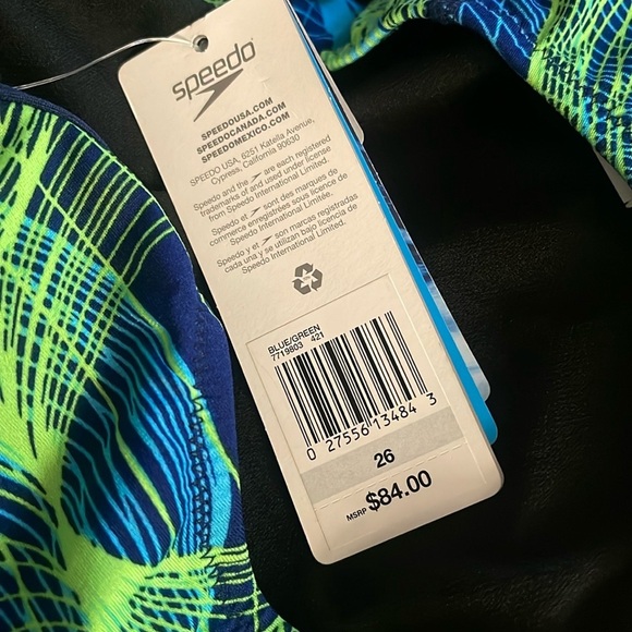 SPEEDO Cyclone Strong One Back Endurance+ One Piece Swimsuit NWT - Picture 6 of 8